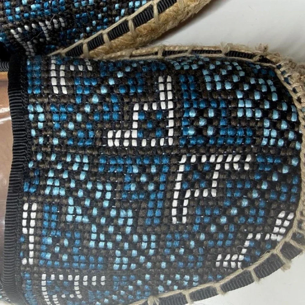 Franco Sarto Blue Woven Espadrille Flats Summer Cruise Coastal Boho Resort